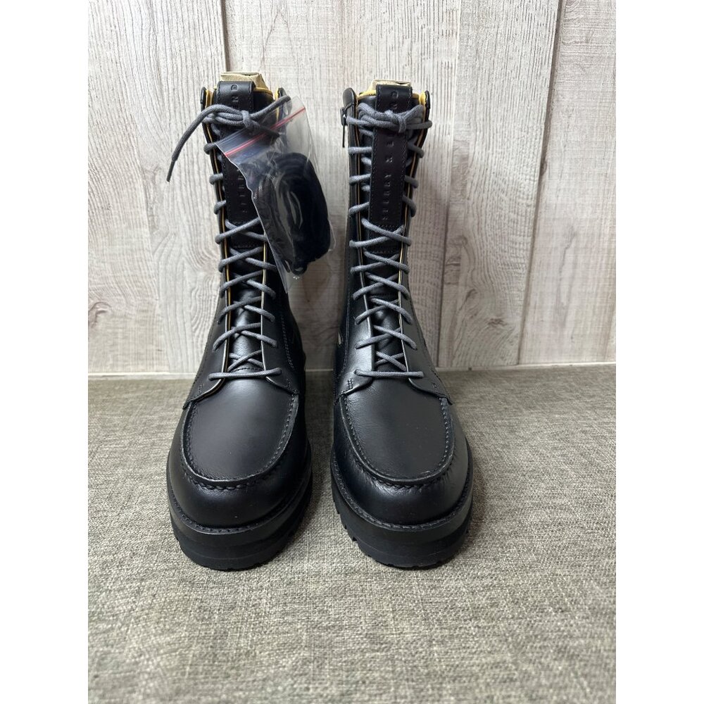 Sperry x John Legend Mens Sz 9 Tall Black Leather Lace-Up Boots w/ Side Zipper - Picture 5 of 11